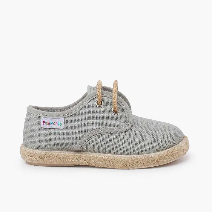 Pisamonas Trainers>Linen Bluchers With Jute Laces And Sole