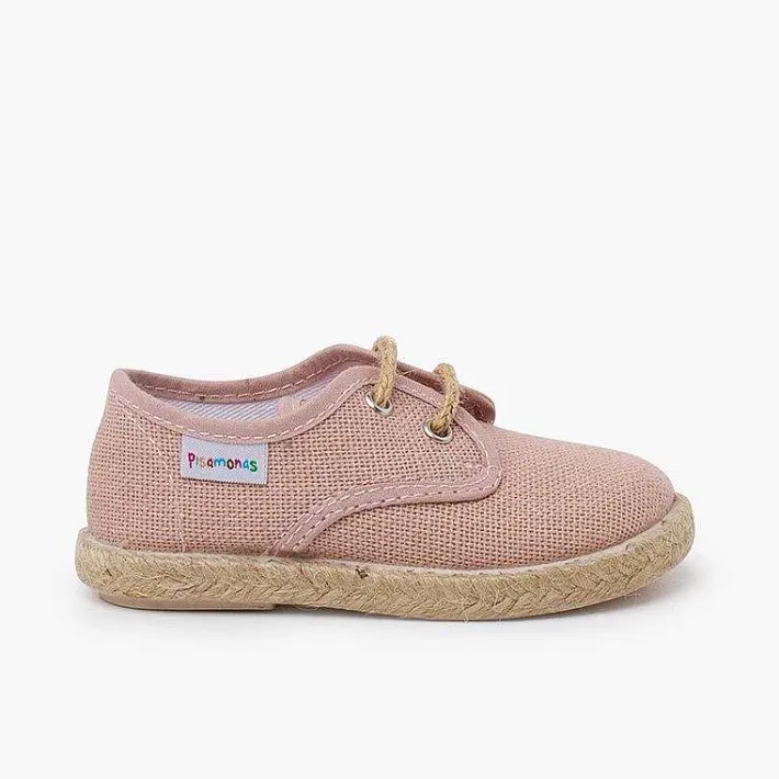 Pisamonas Trainers>Linen Bluchers With Jute Laces And Sole