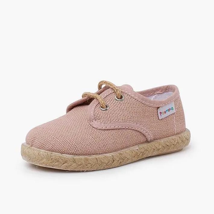 Pisamonas Trainers>Linen Bluchers With Jute Laces And Sole