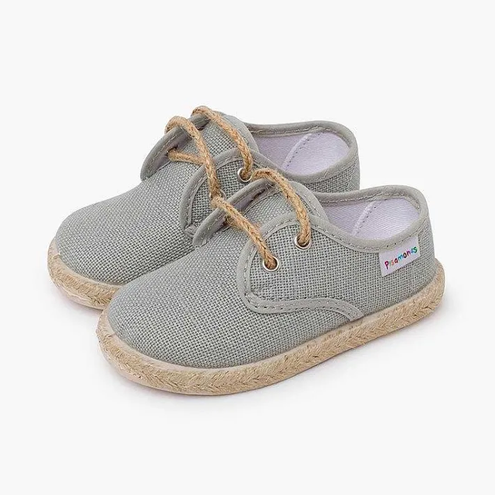 Pisamonas Trainers>Linen Bluchers With Jute Laces And Sole