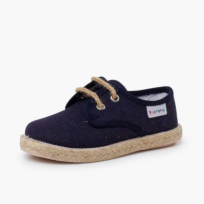 Pisamonas Trainers>Linen Bluchers With Jute Laces And Sole