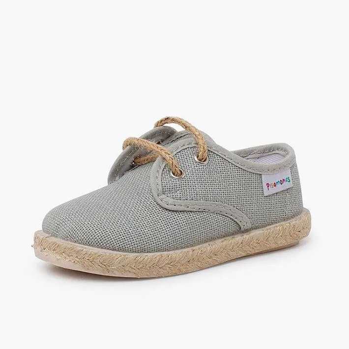 Pisamonas Trainers>Linen Bluchers With Jute Laces And Sole