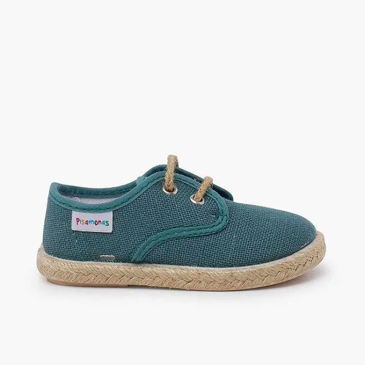 Pisamonas Trainers>Linen Bluchers With Jute Laces And Sole