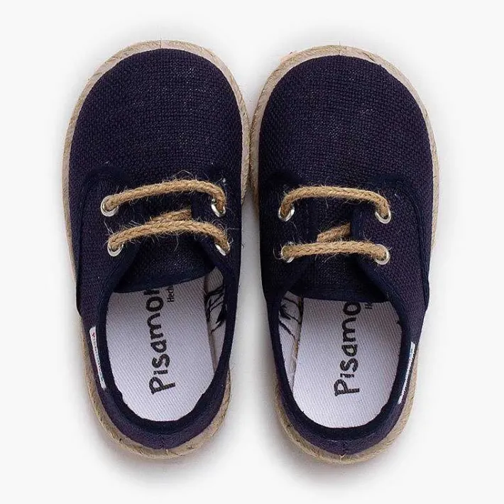 Pisamonas Trainers>Linen Bluchers With Jute Laces And Sole