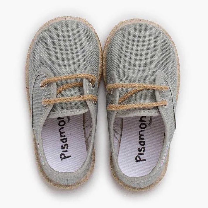 Pisamonas Trainers>Linen Bluchers With Jute Laces And Sole