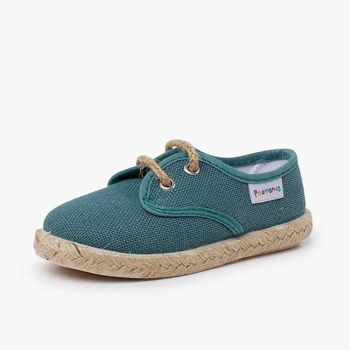 Pisamonas Trainers>Linen Bluchers With Jute Laces And Sole