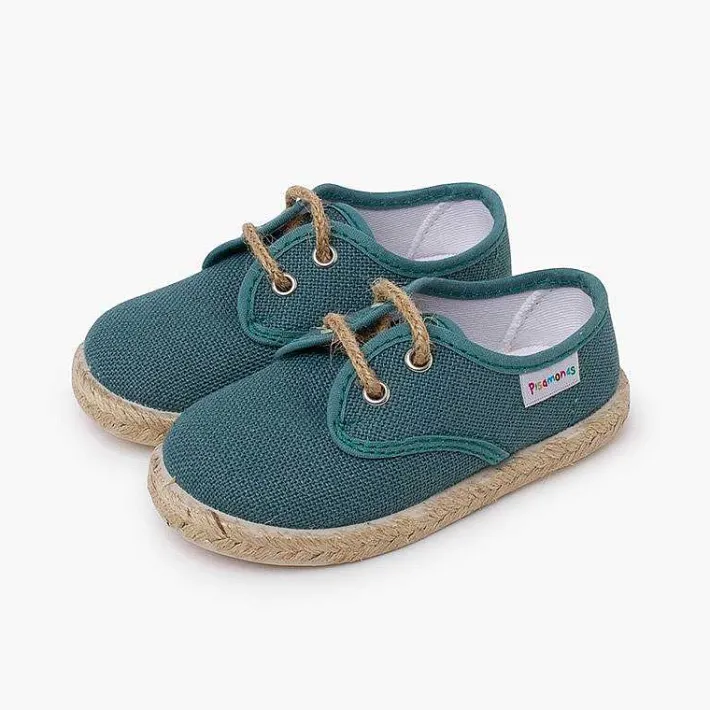 Pisamonas Trainers>Linen Bluchers With Jute Laces And Sole