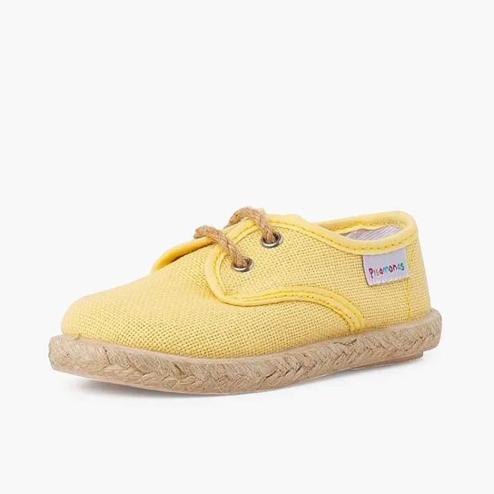 Pisamonas Trainers>Linen Bluchers With Jute Laces And Sole