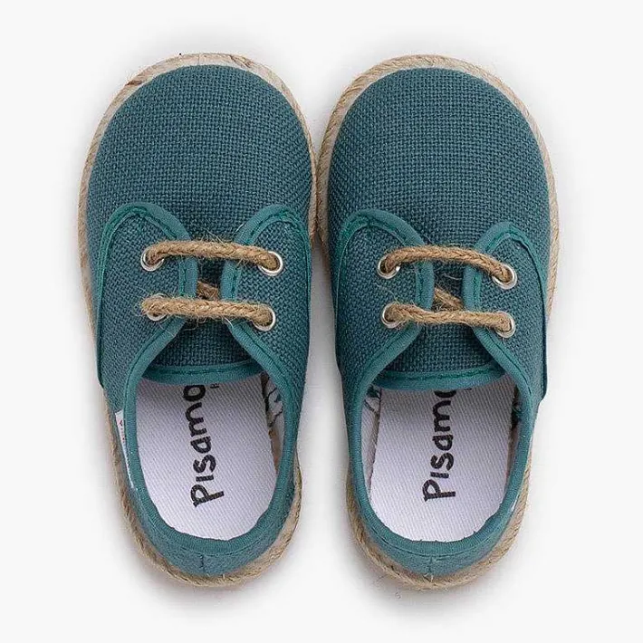 Pisamonas Trainers>Linen Bluchers With Jute Laces And Sole