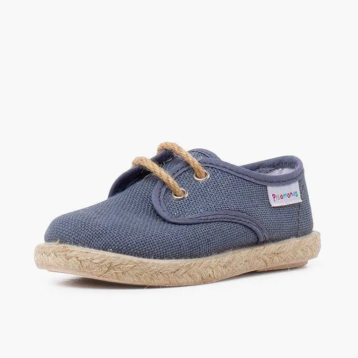 Pisamonas Trainers>Linen Bluchers With Jute Laces And Sole