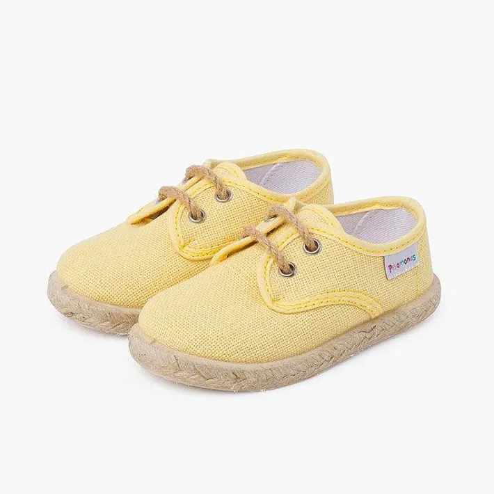 Pisamonas Trainers>Linen Bluchers With Jute Laces And Sole