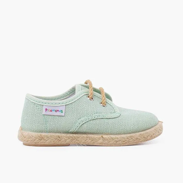 Pisamonas Trainers>Linen Bluchers With Jute Laces And Sole