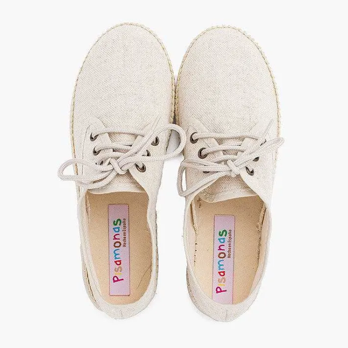 Pisamonas Brogues And Bluchers>Linen Espadrille Sole Bluchers