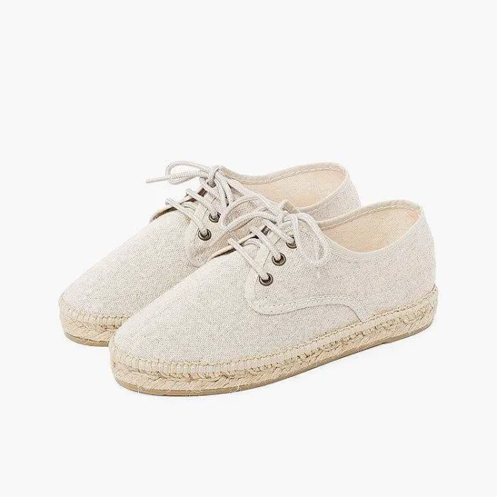 Pisamonas Brogues And Bluchers>Linen Espadrille Sole Bluchers