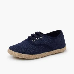 Pisamonas Brogues And Bluchers>Linen Lace-Up Espadrille Sole Trainers