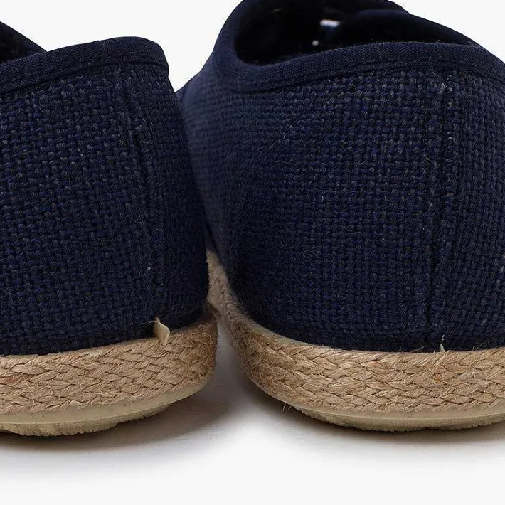 Pisamonas Brogues And Bluchers>Linen Lace-Up Espadrille Sole Trainers