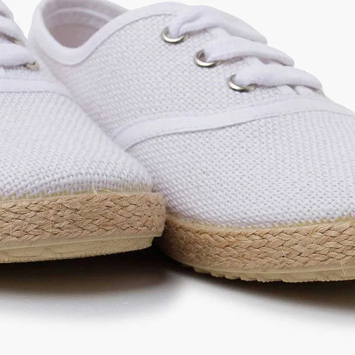 Pisamonas Brogues And Bluchers>Linen Lace-Up Espadrille Sole Trainers
