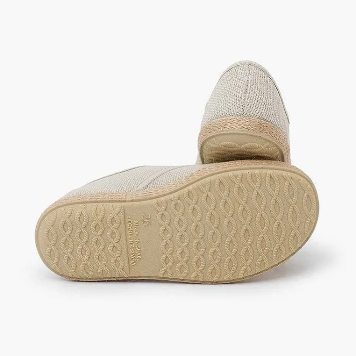 Pisamonas Brogues And Bluchers>Linen Lace-Up Espadrille Sole Trainers