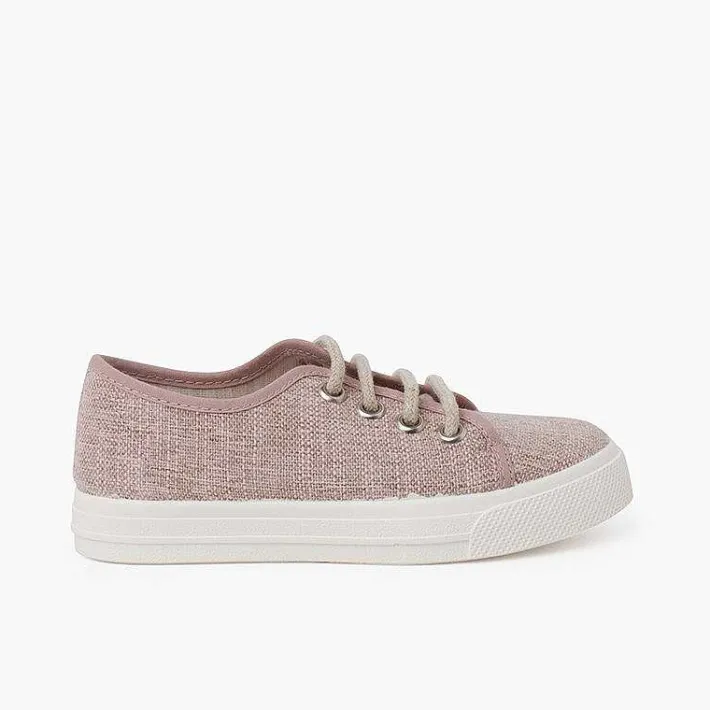 Pisamonas Trainers>Linen Lace-Up Trainers