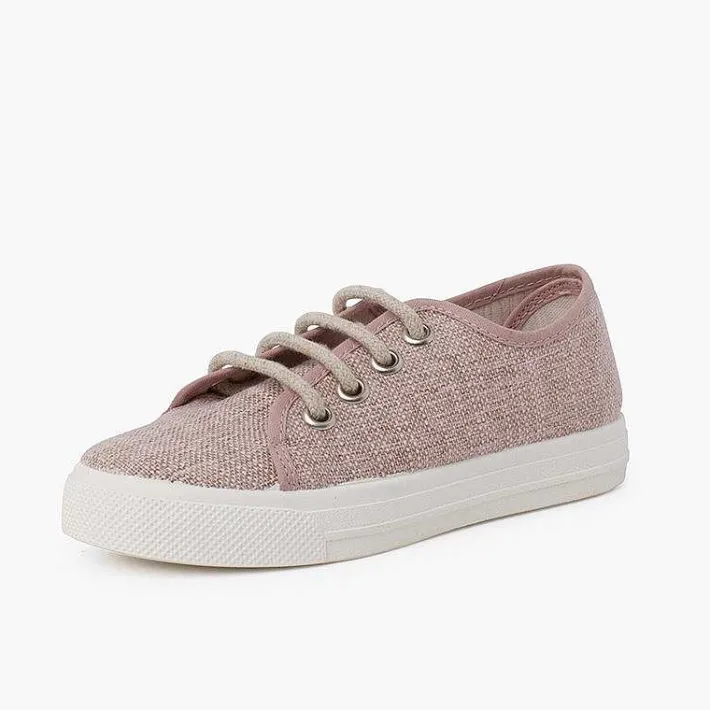 Pisamonas Trainers>Linen Lace-Up Trainers