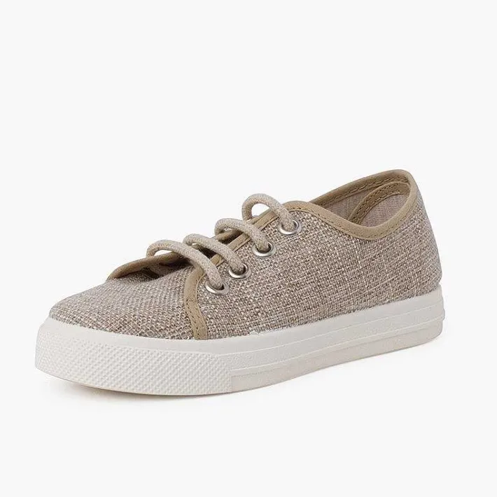 Pisamonas Trainers>Linen Lace-Up Trainers