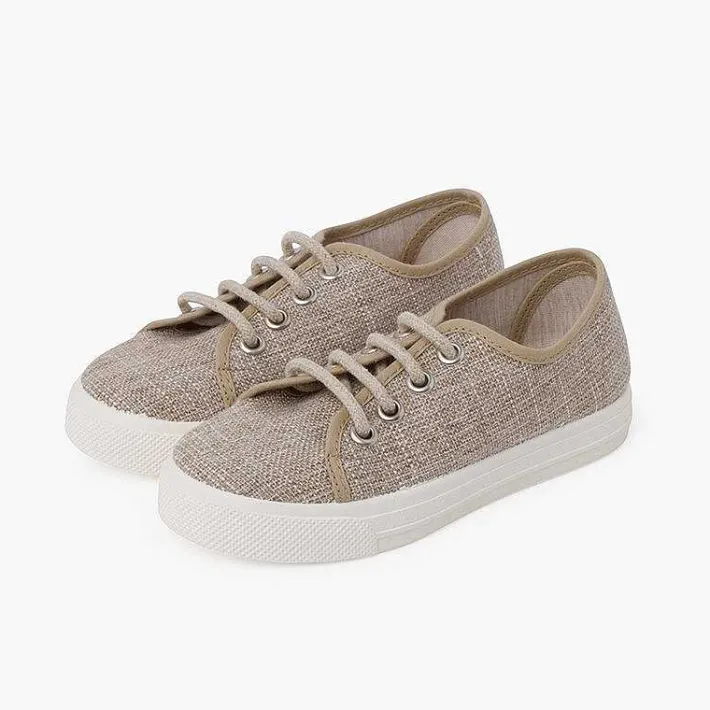 Pisamonas Trainers>Linen Lace-Up Trainers