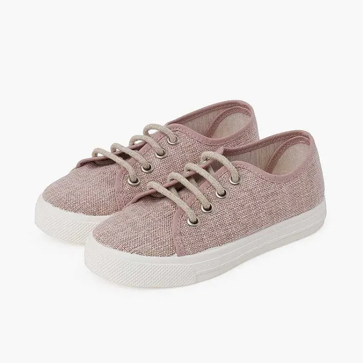 Pisamonas Trainers>Linen Lace-Up Trainers