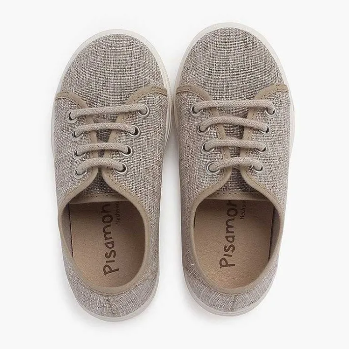 Pisamonas Trainers>Linen Lace-Up Trainers