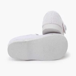 Pisamonas Mary Janes>Linen Mary Janes Button Detail