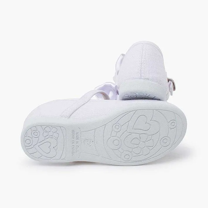 Pisamonas Communion Shoes>Linen Mary Janes Ceremony Satin Bow