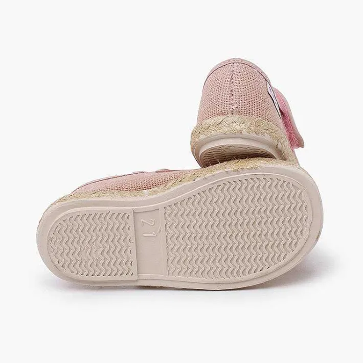 Pisamonas Mary Janes>Linen Mary Janes With Espadrille Sole And Hook-And-Loop Closure