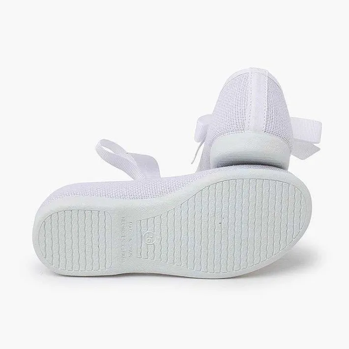 Pisamonas Mary Janes>Linen Mary Janes With Faille Bow Fastening