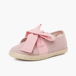 Pisamonas Espadrilles>Linen Trainers With Bow And Jute Band