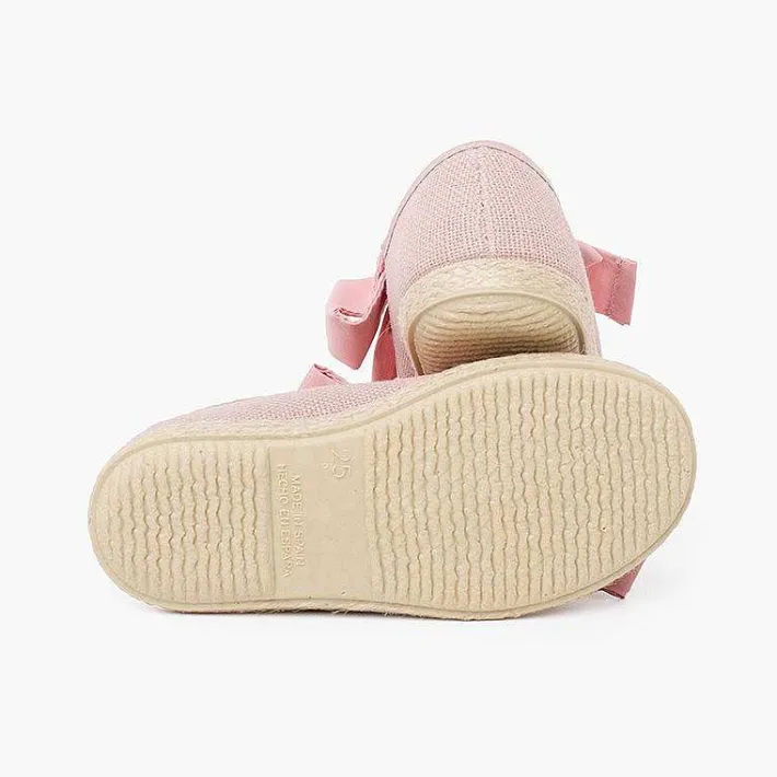 Pisamonas Espadrilles>Linen Trainers With Bow And Jute Band