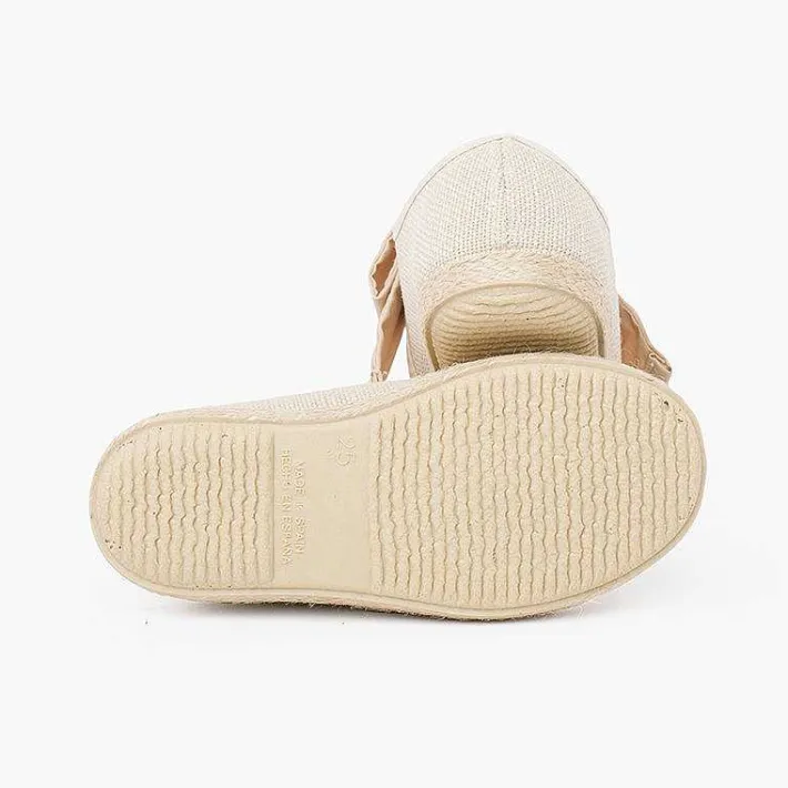 Pisamonas Espadrilles>Linen Trainers With Bow And Jute Band