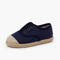 Pisamonas Espadrilles>Linen Trainers Without Laces Jute Toecap
