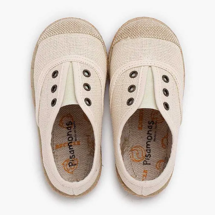 Pisamonas Espadrilles>Linen Trainers Without Laces Jute Toecap