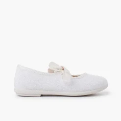 Pisamonas Mary Janes>Linen Type Mary Janes With Bow-Tie