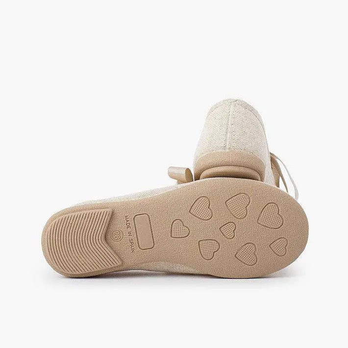 Pisamonas Mary Janes>Linen Type Mary Janes With Bow-Tie