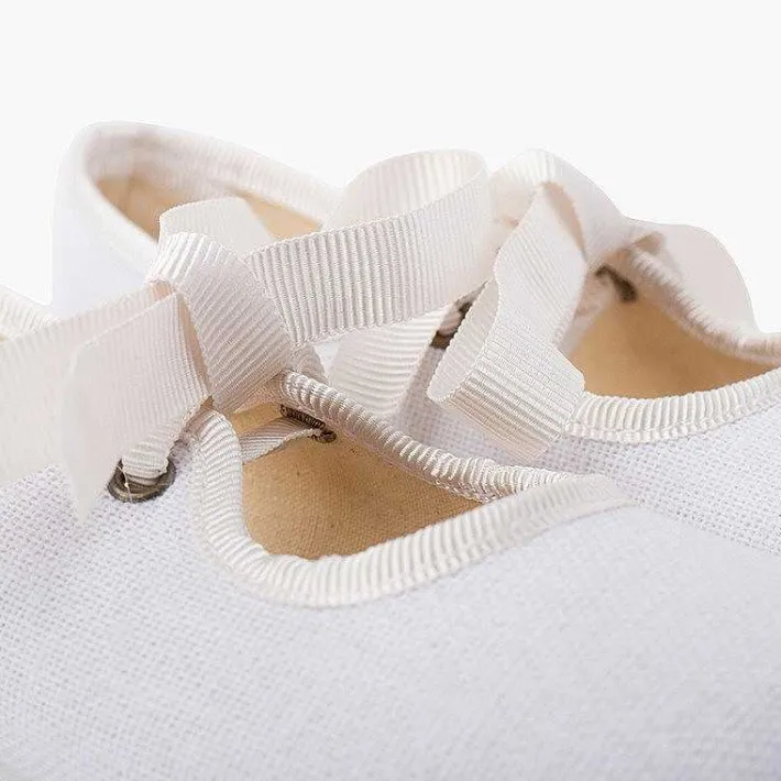 Pisamonas Mary Janes>Linen Type Mary Janes With Bow-Tie
