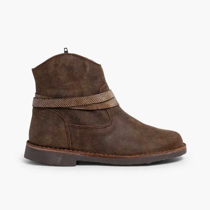 Pisamonas Boots>Low Boots With Snakeskin Trim