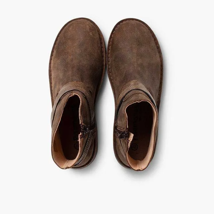 Pisamonas Boots>Low Boots With Snakeskin Trim