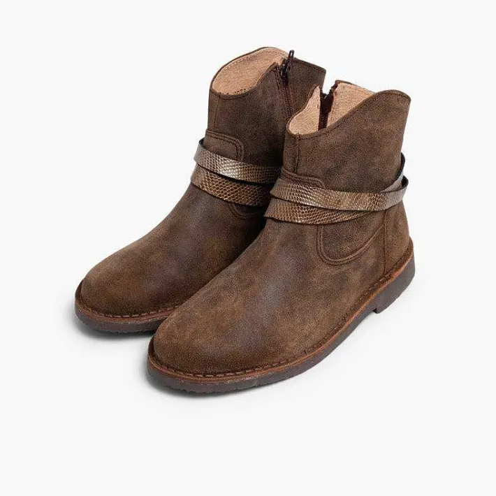 Pisamonas Boots>Low Boots With Snakeskin Trim