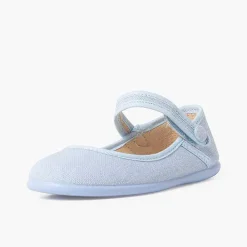 Pisamonas Mary Janes>Low-Cut Mary Janes With Button Detail And Riptape