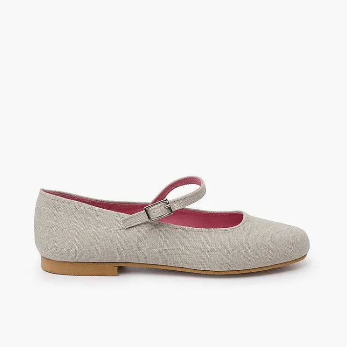 Pisamonas Ballet Pumps And Flats>Mary Janes Linen Dress Sole