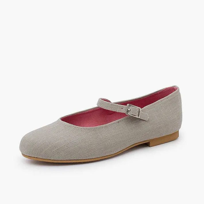 Pisamonas Ballet Pumps And Flats>Mary Janes Linen Dress Sole