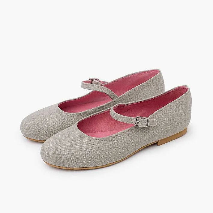 Pisamonas Ballet Pumps And Flats>Mary Janes Linen Dress Sole