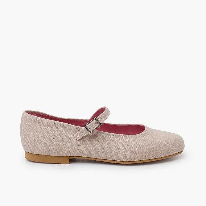 Pisamonas Ballet Pumps And Flats>Mary Janes Linen Dress Sole