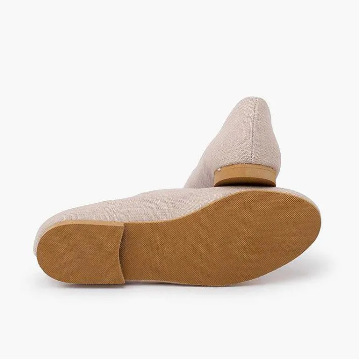 Pisamonas Ballet Pumps And Flats>Mary Janes Linen Dress Sole