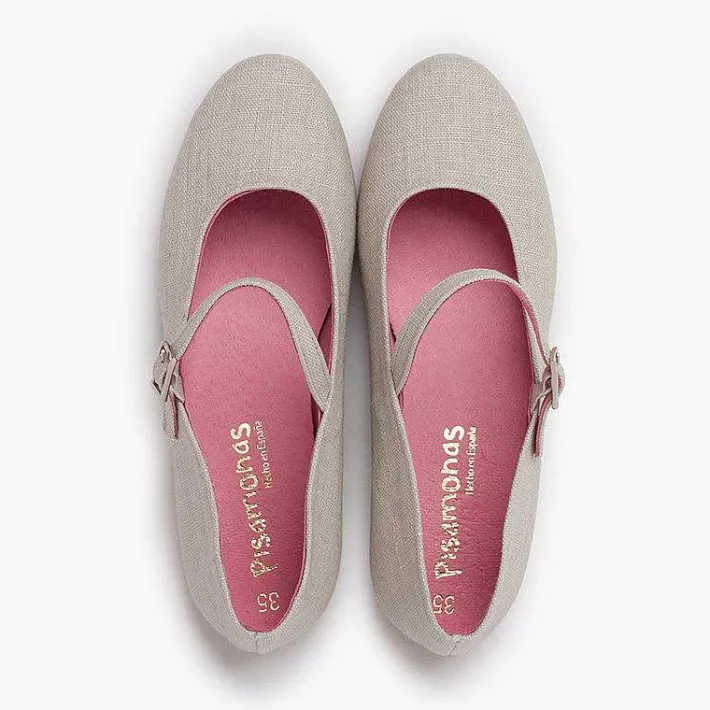 Pisamonas Ballet Pumps And Flats>Mary Janes Linen Dress Sole